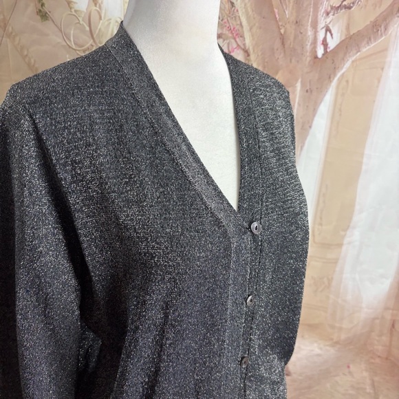 NEW Elie Tahari Silver Metallic Women's Cardigan - Picture 6 of 11
